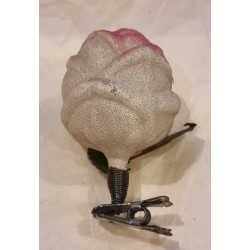 Antique glass ornament, rosebud, h: 8 cm.