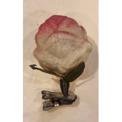 Antique glass ornament, rosebud, h: 8 cm.