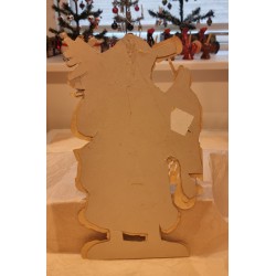 Tall, antique scrap/cardboard from 1880, Santa with gifts, h: 31 cm.