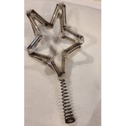 Antikt toppynt, Lauscha, glasstænger og chenille, h: 24 cm.
