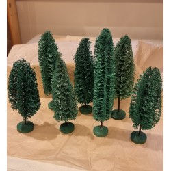 7 old trees for Christmas decoration, h: 14 - 19 cm (7x).