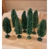 7 old trees for Christmas decoration, h: 14 - 19 cm (7x).