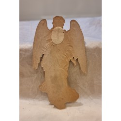 Antikt glansbillede/pap fra 1880, engel, h: 13,5 cm.