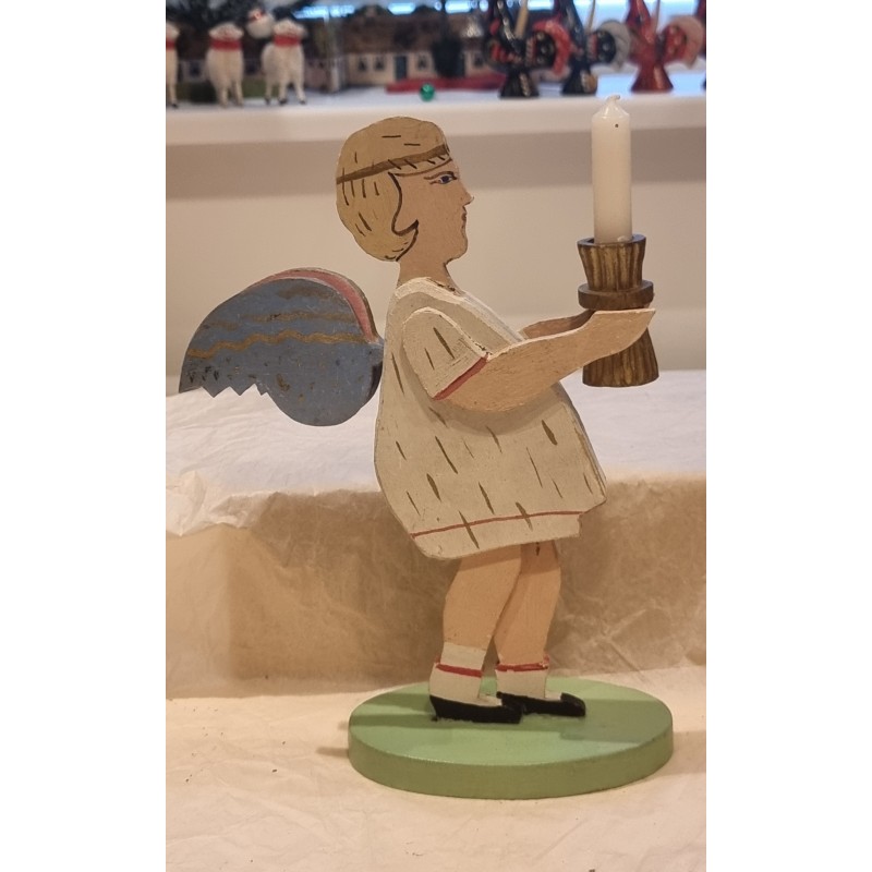 Old light angel, Erzgebirge, h: 24 cm.