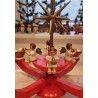Old Advent candle holder from Erzgebirge with 4 Wendt und Kühn angels, h: 27 cm, Ø: 34 cm.