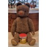 Gammel brun bamse, navn ?, h: 45 cm.