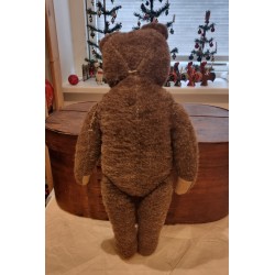 Gammel brun bamse, navn ?, h: 45 cm.