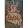 Stort Antikt glansbillede/pap fra 1880, engle, h: 32 cm.