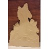 Antique scrap from 1880, Santa, h: 13,5 cm.