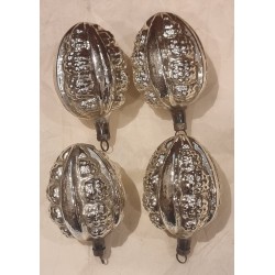 4 antikke jugend kugler, glas, med mønster, h: 6,5 cm. (4stk)