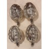 4 antikke jugend kugler, glas, med mønster, h: 6,5 cm. (4stk)