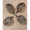 4 antikke jugend kugler, glas, med mønster, h: 6,5 cm. (4stk)