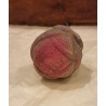 Antikt glaspynt, rosenknop med blad, h: 8 cm.