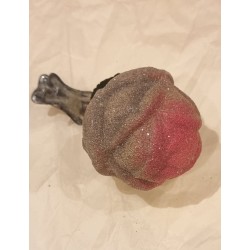 Antique glass ornament, rosebud, h: 8 cm.