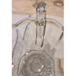 Gammelt presseglas, 2 saltkar + 1 sukkerskål, h: 6 - 9 cm.