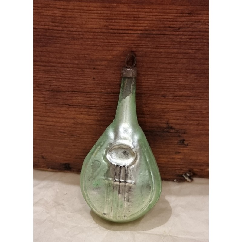 Old glass ornament, mandolin, h: 7 cm.