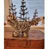 Gammel Steiff kat, h: 16 cm
