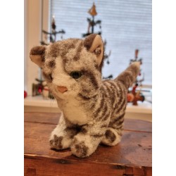 Gammel Steiff kat, h: 16 cm