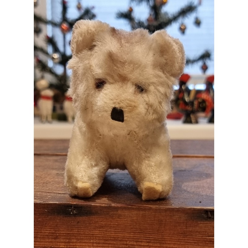 Small, old cat/dog with paws, Teddy Hermann, h: 10 cm.