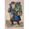 Antikt glansbillede fra 1880, julemand, h: 22 cm.