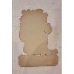 Antique scrap from 1880, Santa, h: 22 cm.