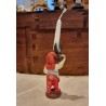 Antik gips nisse med lysholder, h: 12 cm.
