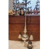 Antique glass ornament, tree top with 2 bells, tinsel and wire, h: 26 cm.