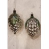 Antique glass ornament, berry with leaves, h: 7 cm.