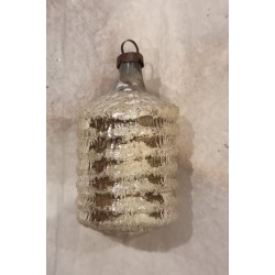 Antique glass ornament, lantern with snow, h: 6,5 cm.