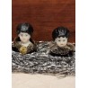 2 små antikke porcelænshoveder, h: 5,5 cm. (2stk)