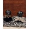 2 small antique porcelain head, h: 5,5 cm. (2x).