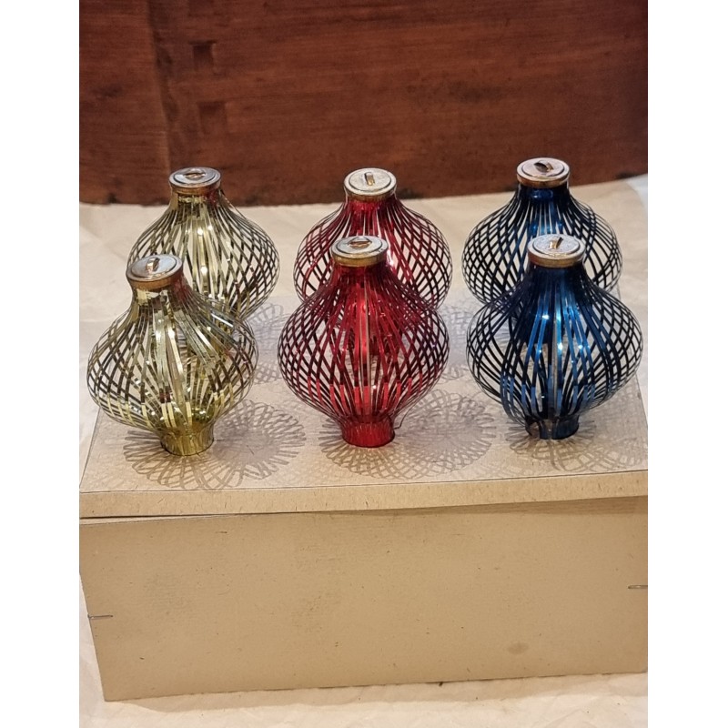 6 old foil lantern from Lauscha, h: 8 cm. (box incl.) (4)