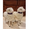 Tall sheep with purple necklace , h: 16 cm.