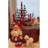Old 6 - armed candlestick from Erzgebirge incl. orig. box, h: 33 cm.