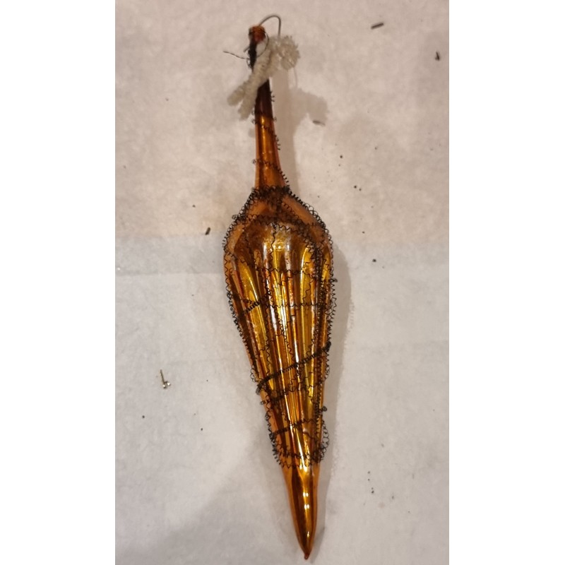 Antikt glaspynt, paraply med metal tråd, l: 18 cm