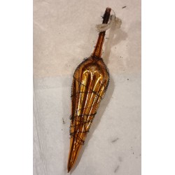 Antique glass ornament, umbrella with wire, h: 18 cm.
