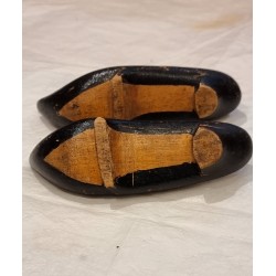 Små gamle souvenir træsko, l: 11 cm.