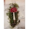Gammelt glaspynt, svamp på clips, h: 9 cm.
