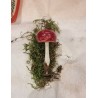 Gammelt glaspynt, svamp på clips, h: 9 cm.