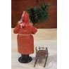 Antik julemand med slæde, candycontainer, h: 14,5 cm (julemand)