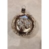 Antique glass ornament with clover, h: 6 cm.