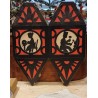 Old lantern, 4-page, in cardboard, h: 32 cm.