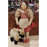 Antique doll with painted face and braids ..., h: 30 cm.