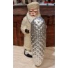 Antik candycontainer, kogle, pap med sølvfolie, h: 21 cm.