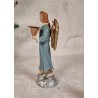 Antique German angel with 2 candleholders, h: 26 cm.