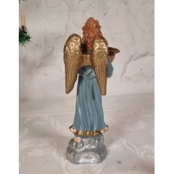 Antik tysk engel med 2 lysarme, h: 26 cm.