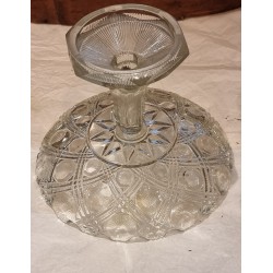Antique glass bowl from Fyns Glasværk, h: 18 cm, Ø: 23,5 cm.