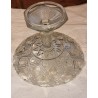 Antik glas opsats fra Fyns Glasværk, h: 18 cm, Ø: 23,5 cm.