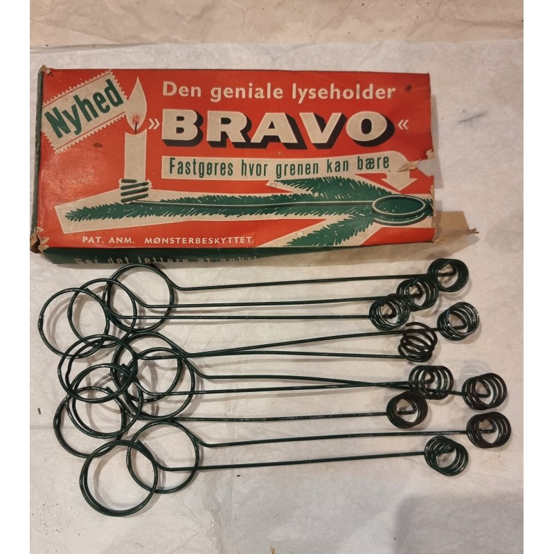 10 gamle BRAVO lysholdere, l: 18 cm.