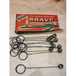 10 gamle BRAVO lysholdere, l: 18 cm.